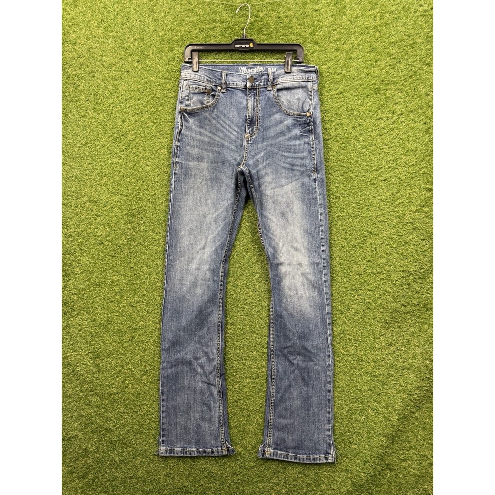 Vintage Wrangler Jeans Mens 32x36 Blue Denim Slim Boot Regular Fit USA Made